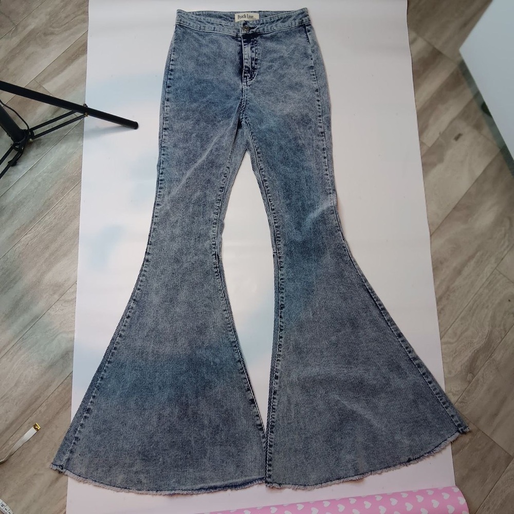 Peach Love Jeans Womens Medium Blue Denim Flared Leg Stretch Casual Ladies